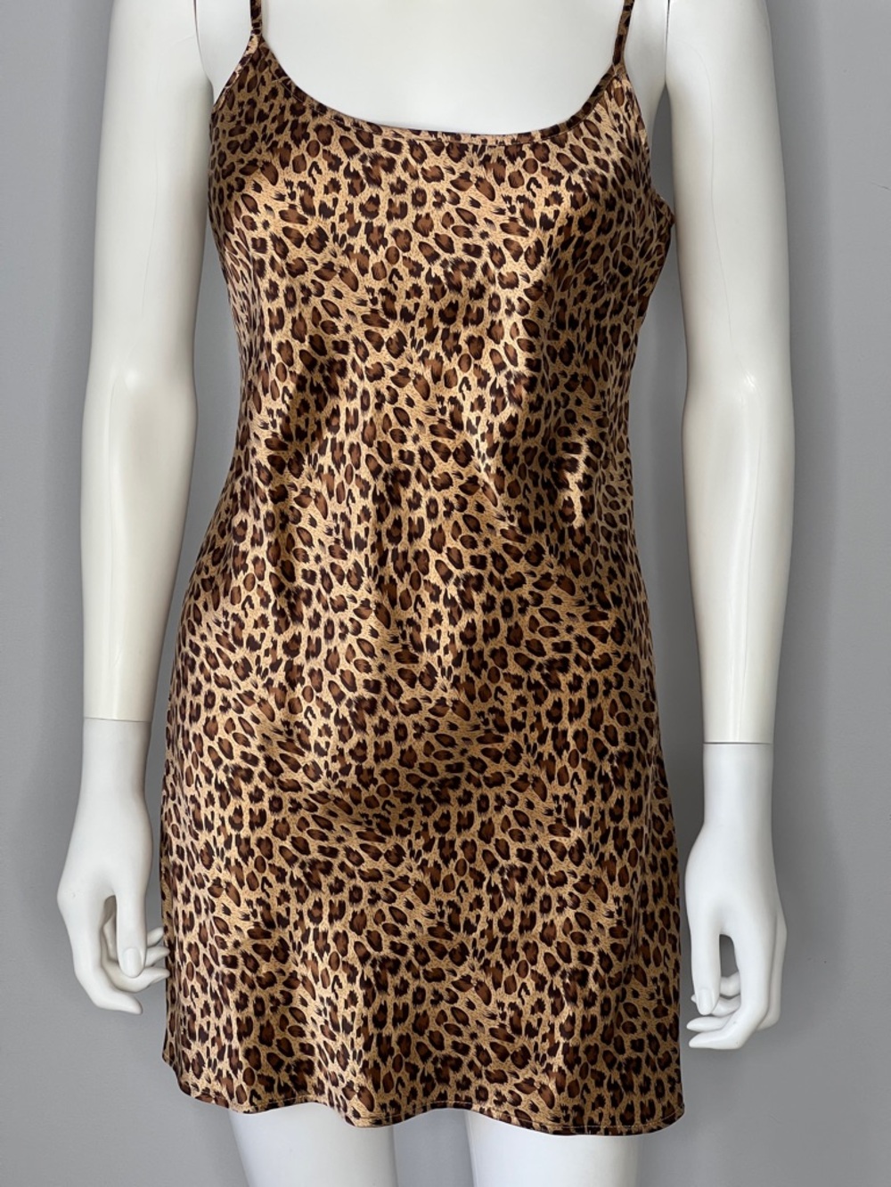 Y2K Spiegel Leopard-Print Silk Slip On Brown and Black Dress Size 6- Small